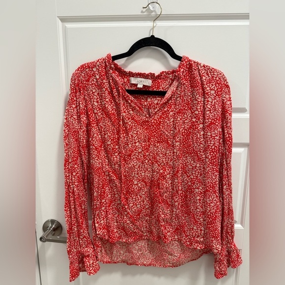 Loft Animal Print Peasant Blouse - Picture 3 of 6